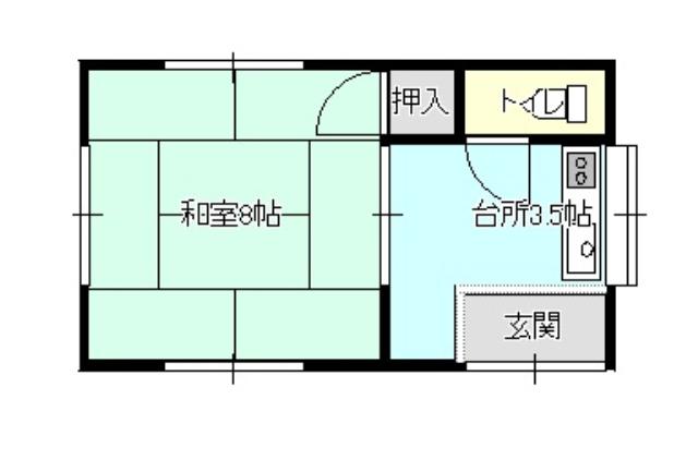Floor plan. 5.6 million yen, 1K, Land area 136.41 sq m , Building area 23.18 sq m