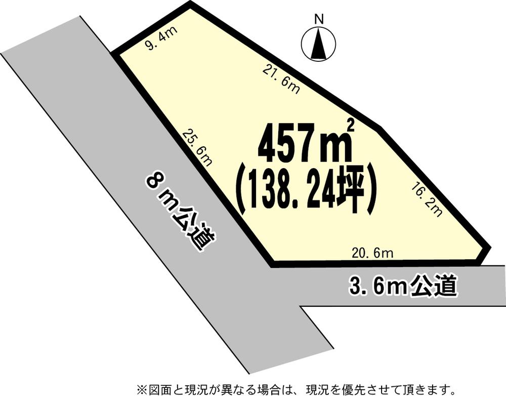 Compartment figure. Land price 13,820,000 yen, Land area 457 sq m