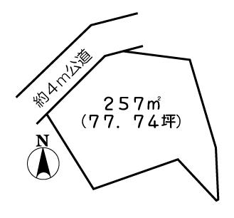 Compartment figure. Land price 7.5 million yen, Land area 257 sq m