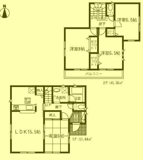 Floor plan. 18,800,000 yen, 4LDK, Land area 180.15 sq m , Building area 97.2 sq m