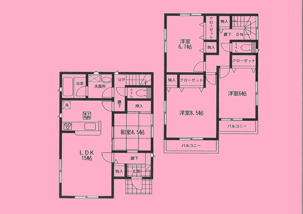 Floor plan. 15.8 million yen, 4LDK, Land area 170 sq m , Building area 99.63 sq m