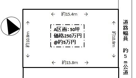 Compartment figure. Land price 2.5 million yen, Land area 165.31 sq m