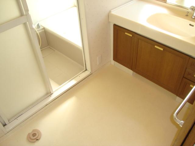 Wash basin, toilet. Undressing room was instead stuck floor cushion floor. Morning and crispy in the spacious mirror! 