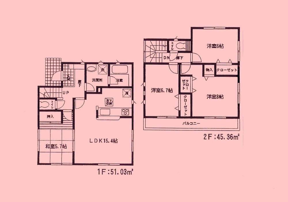 Floor plan. 14.8 million yen, 4LDK, Land area 222.23 sq m , Building area 96.39 sq m