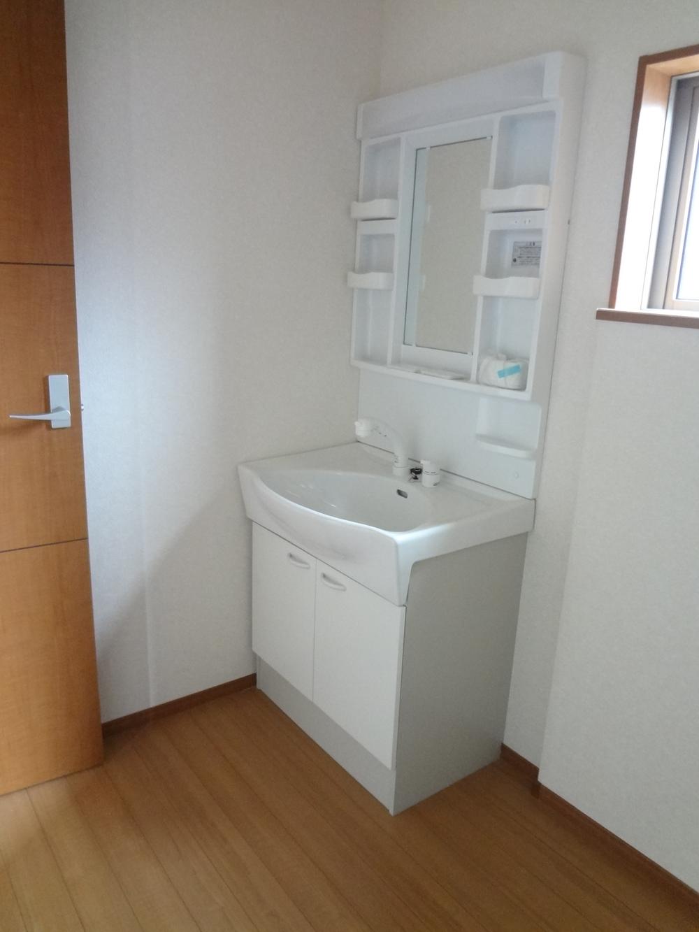 Wash basin, toilet. Washstand construction example photo 