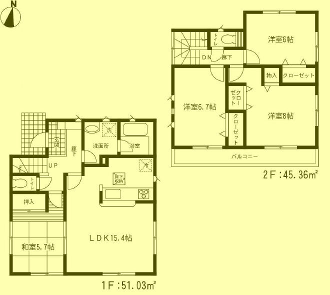 Floor plan. 14.8 million yen, 4LDK, Land area 222.23 sq m , Building area 96.39 sq m