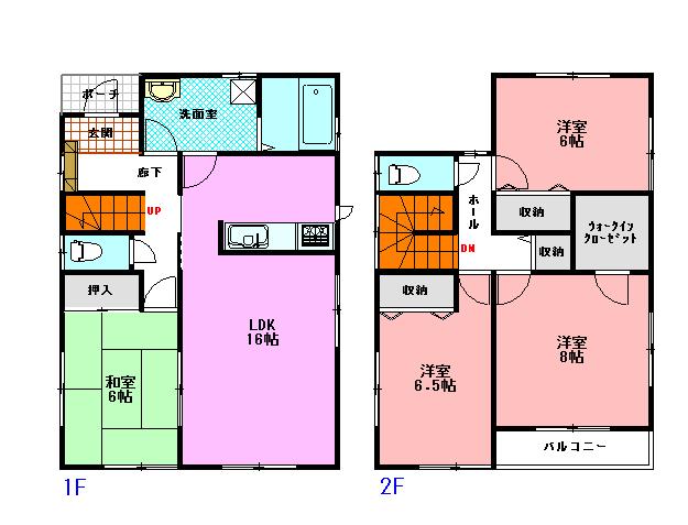 Floor plan. (Building 2), Price 19.9 million yen, 4LDK, Land area 207.81 sq m , Building area 105.99 sq m
