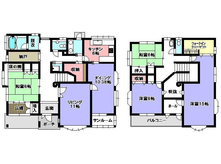 Floor plan. 19,800,000 yen, 4LDK + S (storeroom), Land area 412.67 sq m , Building area 194.03 sq m