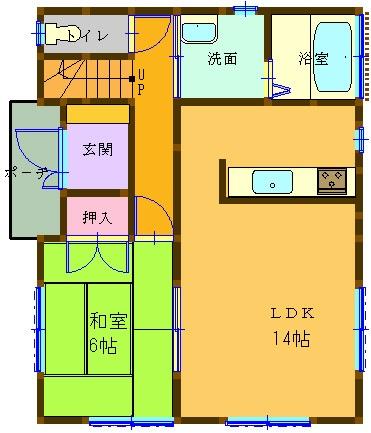 Floor plan. 16.8 million yen, 4LDK, Land area 132.06 sq m , Building area 96.05 sq m 1 floor