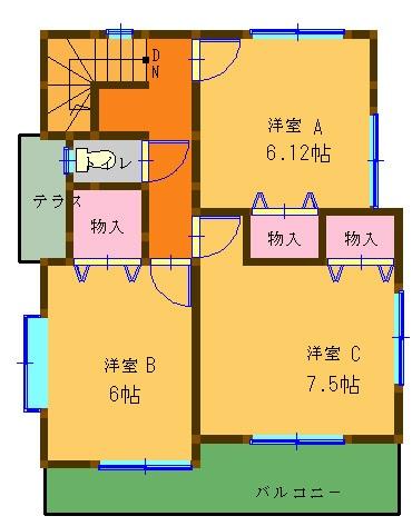 Floor plan. 16.8 million yen, 4LDK, Land area 132.06 sq m , Building area 96.05 sq m 2 floor