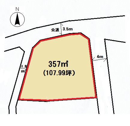 Compartment figure. Land price 4.32 million yen, Land area 357 sq m