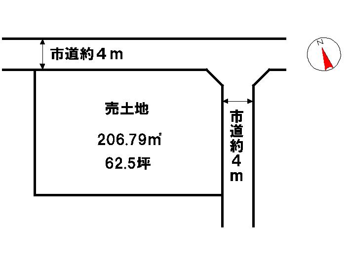 Compartment figure. Land price 6.5 million yen, Land area 206.79 sq m