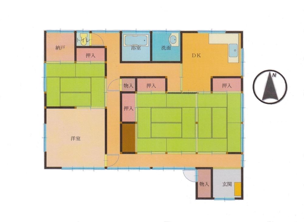 Floor plan. 8 million yen, 4DK + S (storeroom), Land area 334.72 sq m , Building area 107.09 sq m
