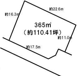 Compartment figure. Land price 9.8 million yen, Land area 365 sq m