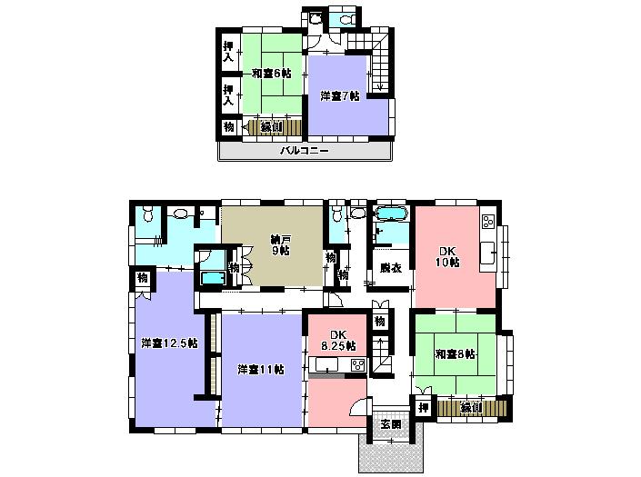 Floor plan. 16.5 million yen, 5DK, Land area 545.34 sq m , Building area 188.83 sq m