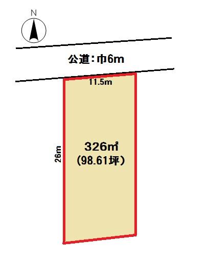 Compartment figure. Land price 6.9 million yen, Land area 326 sq m