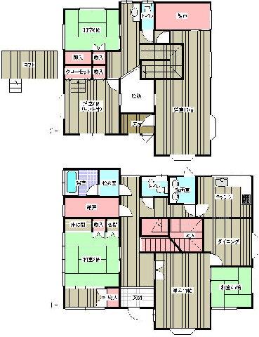 Floor plan. 19,800,000 yen, 6DK + 2S (storeroom), Land area 412.67 sq m , Building area 194.03 sq m