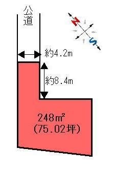 Compartment figure. Land price 5.6 million yen, Land area 248 sq m