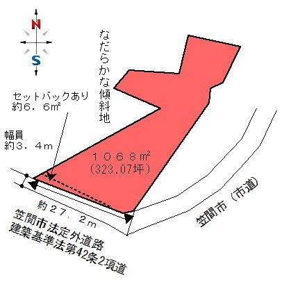Compartment figure. Land price 10.8 million yen, Land area 1,068 sq m