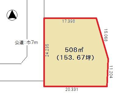 Compartment figure. Land price 7.85 million yen, Land area 508 sq m
