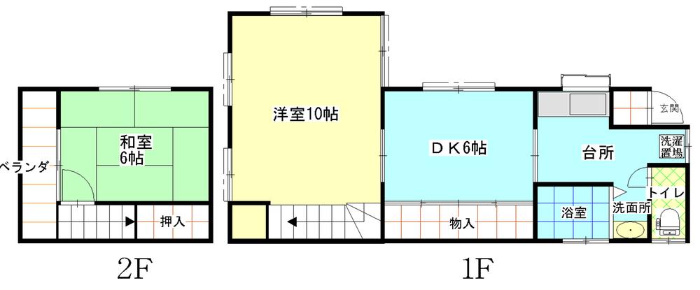 Floor plan. 5 million yen, 2DK, Land area 342 sq m , Building area 58.48 sq m