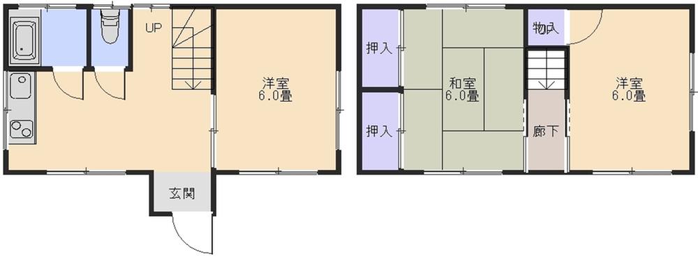 Floor plan. 5,980,000 yen, 3DK, Land area 198.35 sq m , Building area 54.64 sq m sea views! ! It is being now remodeling! ! bathroom. Interior and exterior redesigned! ! 