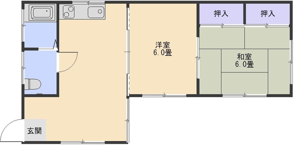 Floor plan. 3.98 million yen, 2LDK, Land area 165.57 sq m , Building area 45.5 sq m Station 1km ・ Was 700m inside and outside renovation to a convenience store! ! 