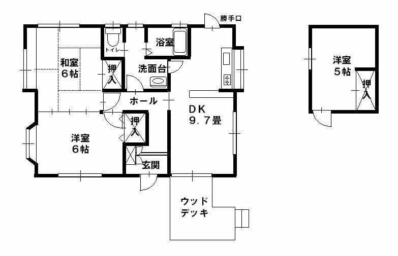 Floor plan. 10.2 million yen, 2DK, Land area 233.56 sq m , Building area 52.17 sq m