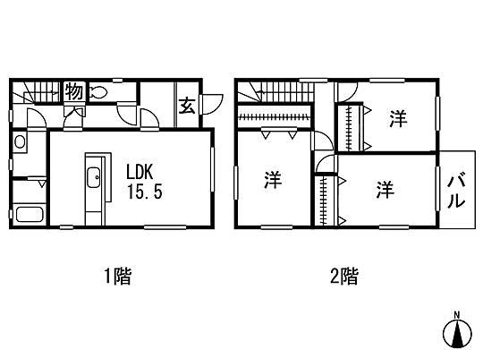 Floor plan. 8.8 million yen, 3LDK + S (storeroom), Land area 199.11 sq m , Building area 95 sq m floor plan ・ 3LDK