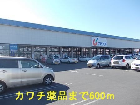 Dorakkusutoa. Kawachii 600m to chemicals (drugstore)