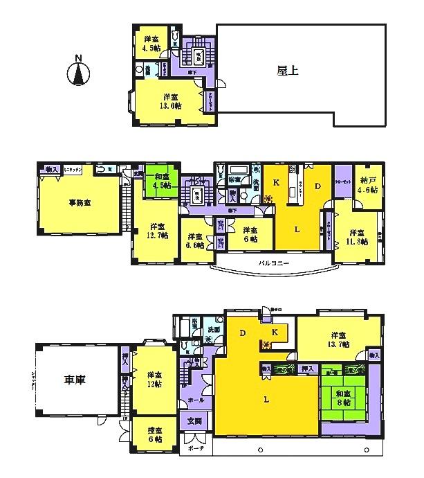 Floor plan. 28 million yen, 12LDK + S (storeroom), Land area 645.7 sq m , Building area 445.58 sq m