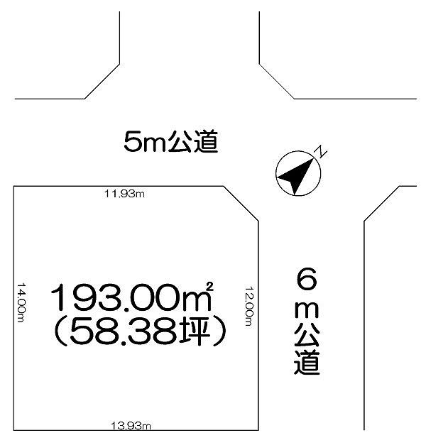 Compartment figure. Land price 4.5 million yen, Land area 193 sq m