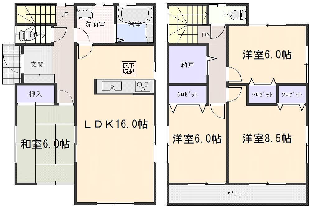 Floor plan. (3 Building), Price 21.3 million yen, 4LDK, Land area 184.58 sq m , Building area 104.33 sq m