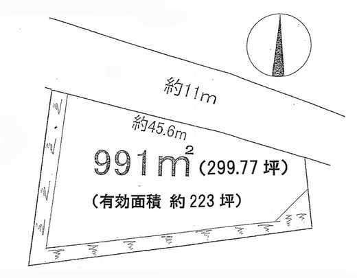 Compartment figure. Land price 8.5 million yen, Land area 991 sq m