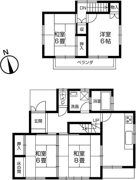 Floor plan. 16.8 million yen, 4DK, Land area 225 sq m , Building area 84.27 sq m