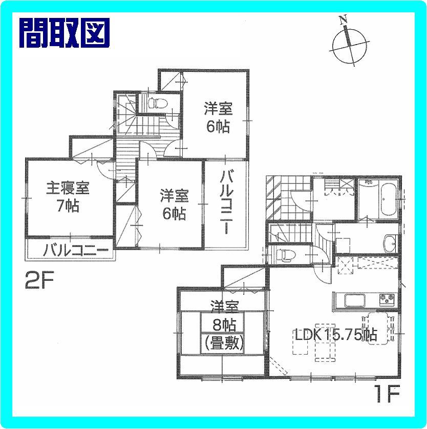 Floor plan. (1 Building), Price 13.4 million yen, 4LDK, Land area 200.08 sq m , Building area 101.02 sq m