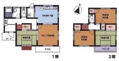 Floor plan. 5.3 million yen, 5DK, Land area 195.08 sq m , Building area 94.6 sq m