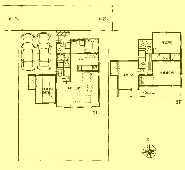 Floor plan. 13,900,000 yen, 4LDK, Land area 174.58 sq m , Building area 105.16 sq m