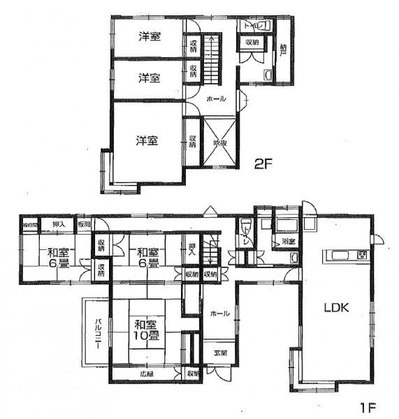 Floor plan. 23,900,000 yen, 6LDK+S, Land area 344.96 sq m , It has become a floor plan of the building area 179.68 sq m 6LDK + S. 