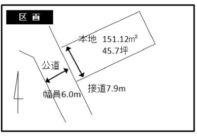 Compartment figure. Land price 6.8 million yen, Land area 151.12 sq m