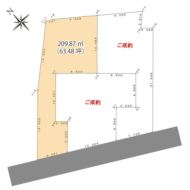 Compartment figure. Land price 6 million yen, Land area 209.87 sq m