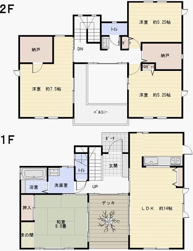 Floor plan. 26,800,000 yen, 4LDK + S (storeroom), Land area 201.88 sq m , Building area 126.76 sq m