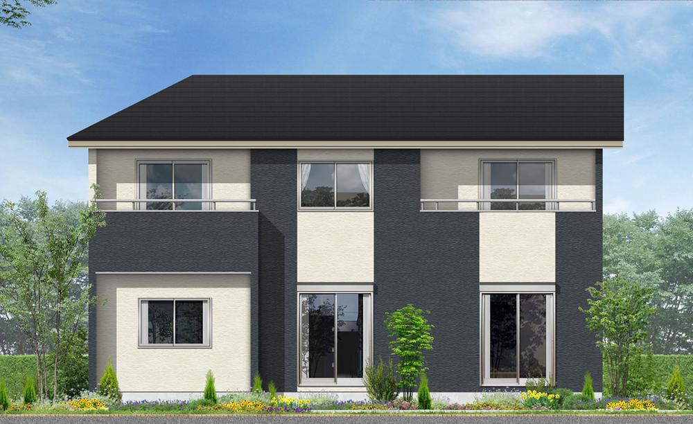 Rendering (appearance). Family of petting in the living room stairs ◎ of house (8 Building) Rendering