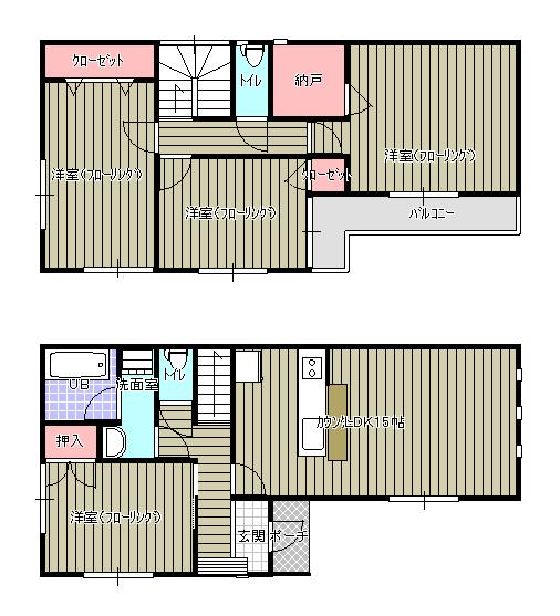 Floor plan. 19,800,000 yen, 4LDK, Land area 142.02 sq m , Building area 101.25 sq m