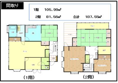 Floor plan. 9.8 million yen, 5DK + S (storeroom), Land area 218 sq m , Building area 187.5 sq m site (September 2013) Shooting