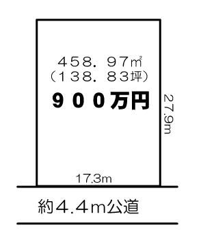 Compartment figure. Land price 9 million yen, Land area 458.97 sq m