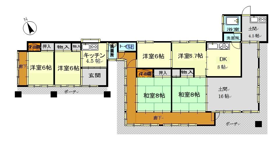 Floor plan. 14,750,000 yen, 6DK, Land area 7,657.24 sq m , Building area 162.13 sq m