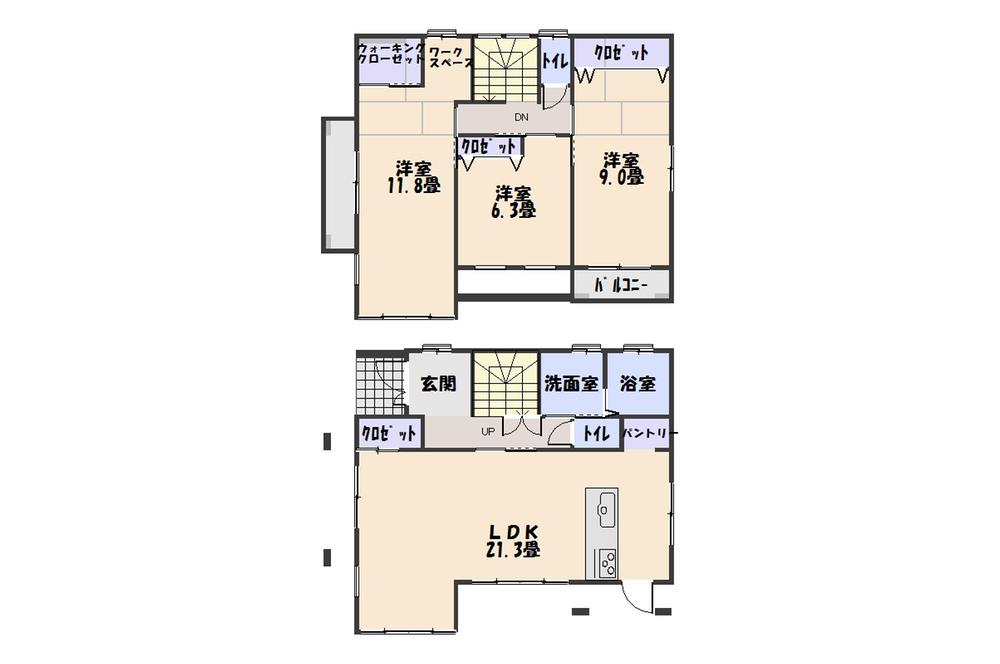 Floor plan. 23.8 million yen, 3LDK, Land area 281 sq m , Building area 115.1 sq m site has a plan in consideration of the line of sight and ventilation from a nearby road. I capture also indoor sunshine there is a large window lot, Also consideration of the line of sight from the road. 