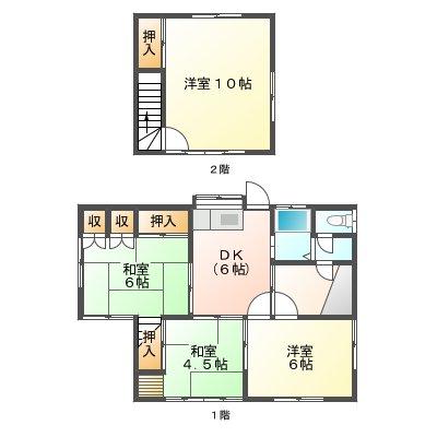 Floor plan. 4.5 million yen, 4K, Land area 225.23 sq m , Building area 79.69 sq m