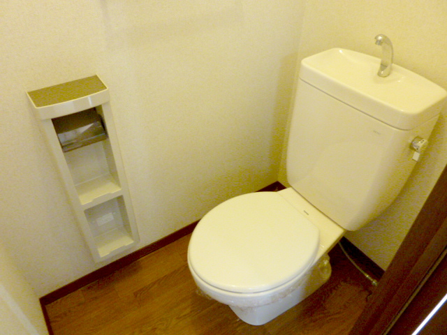 Toilet. With holder to the toilet! This is useful for stock storage! 